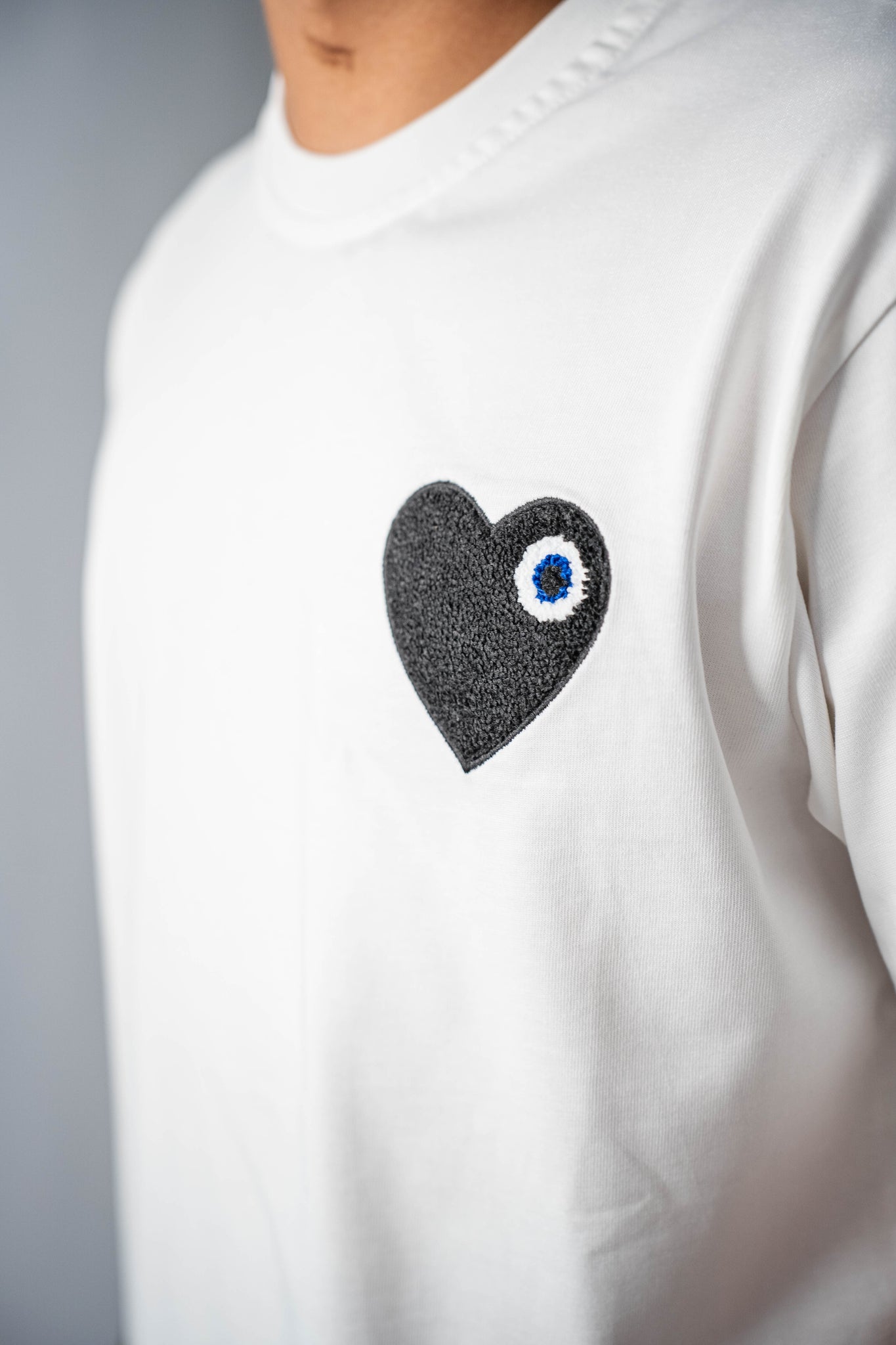 T-shirt Blanc Coeur Noir