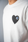 T-shirt Blanc Coeur Noir