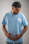 T-shirt Bleu Coeur Blanc