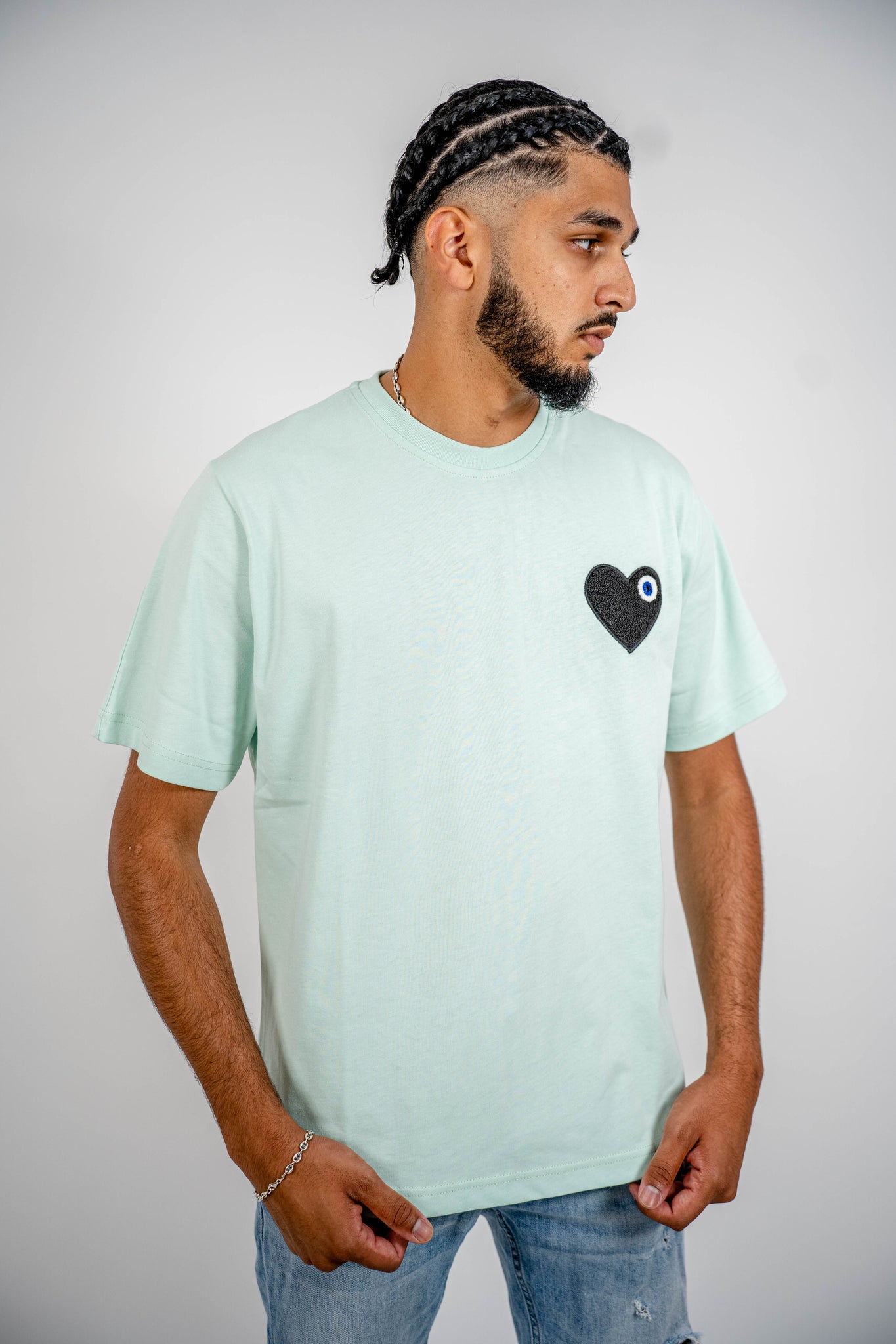 T-shirt Bleu - Coeur Noir