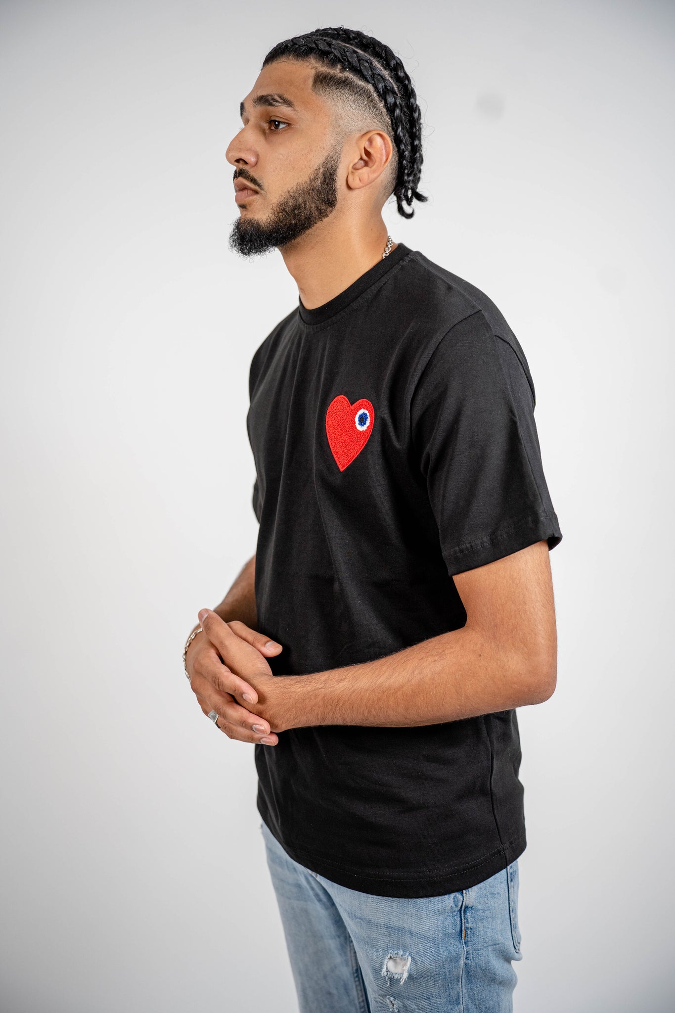 T-shirt Noir - Coeur Rouge