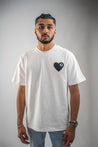 T-shirt Blanc Coeur Noir