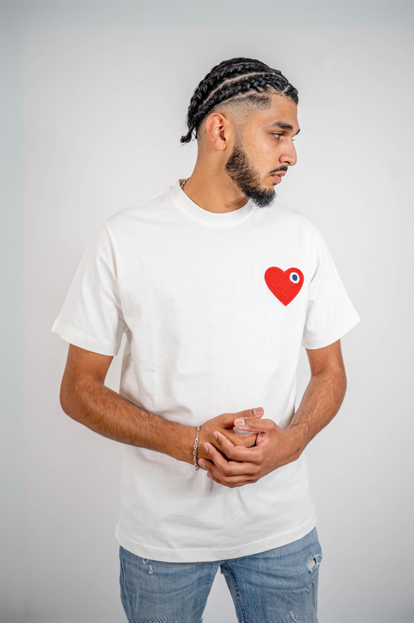 T-shirt Blanc - Coeur Rouge