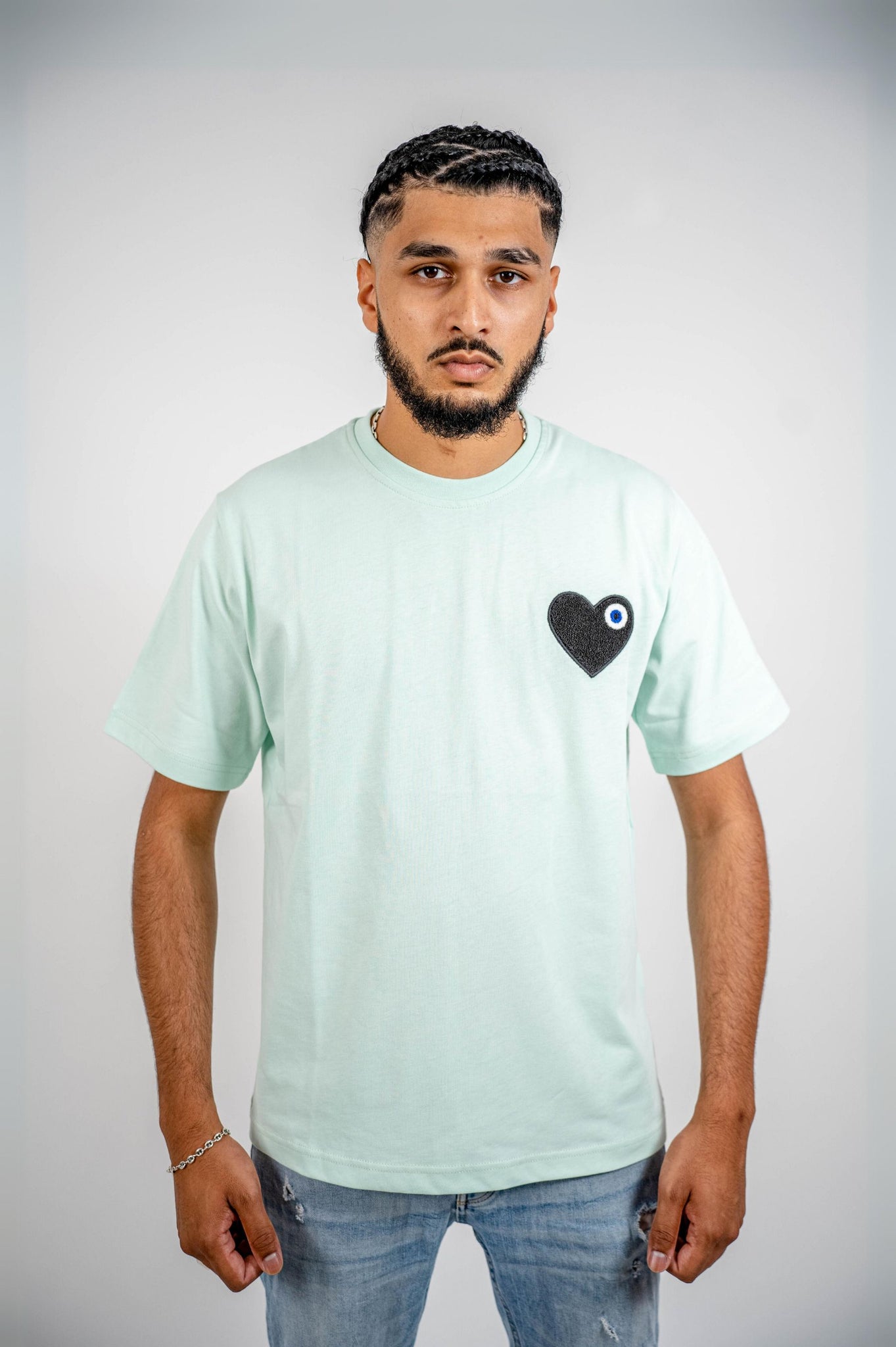 T-shirt Bleu - Coeur Noir