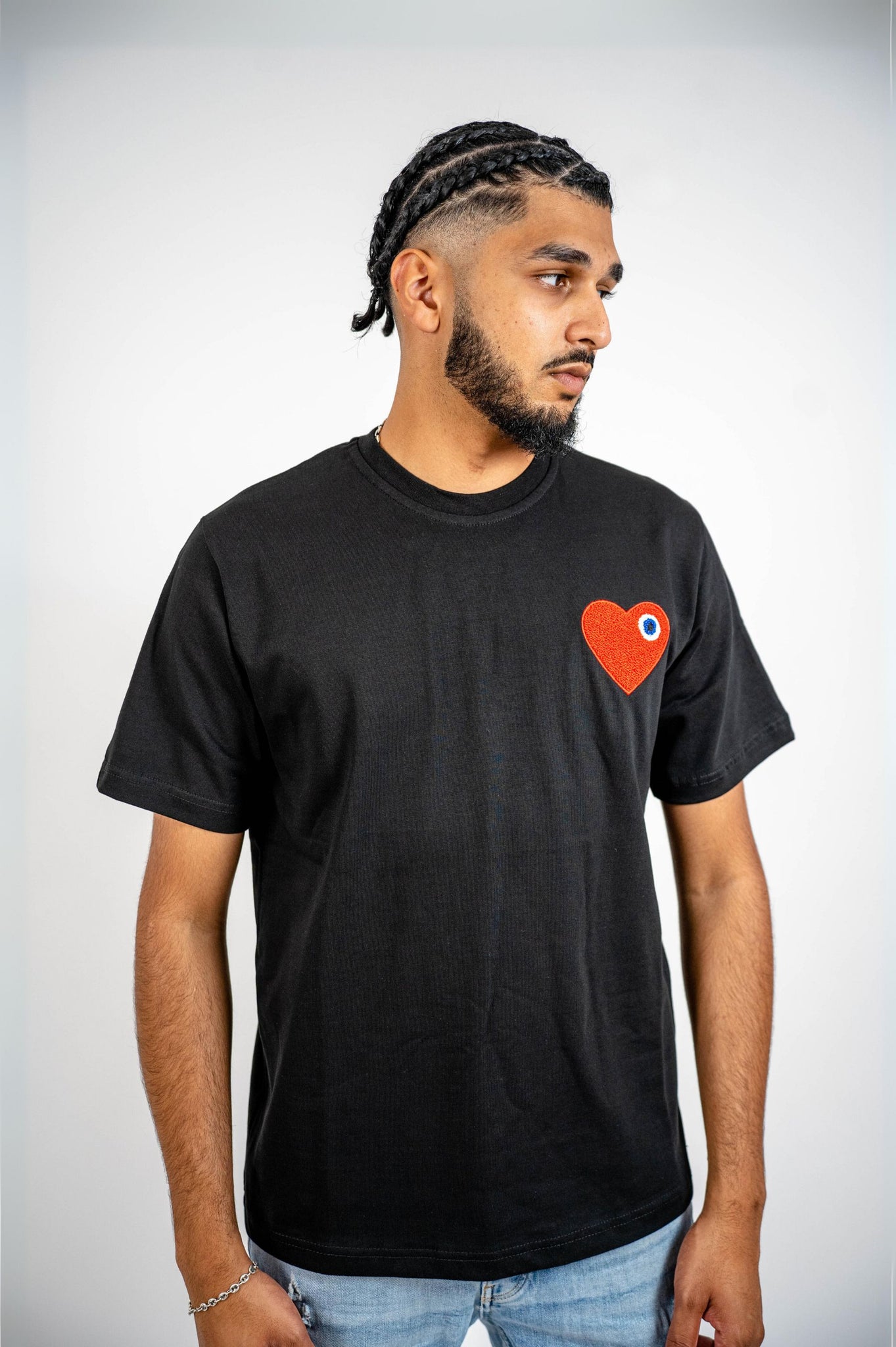 T-shirt Noir - Coeur Rouge